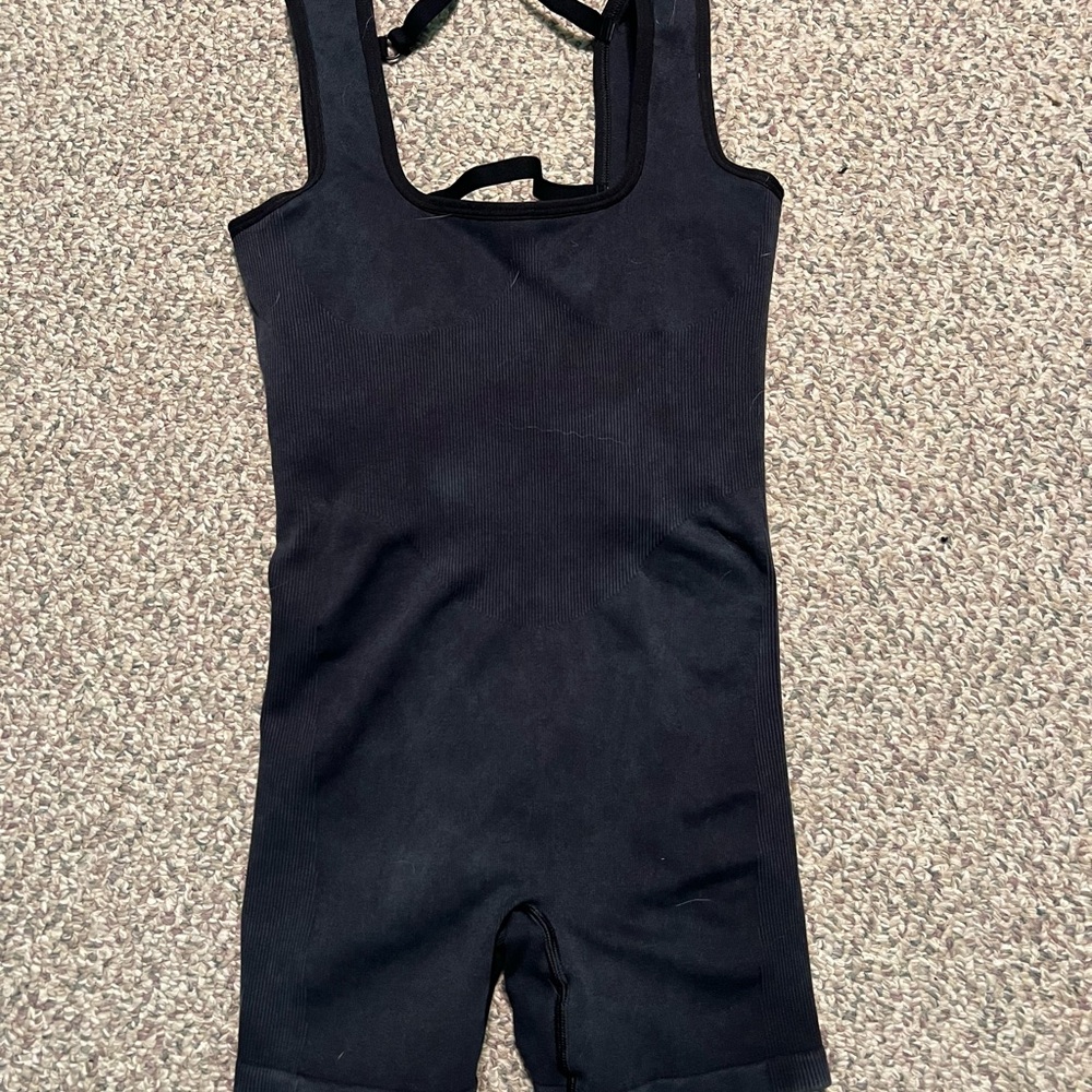 Gymshark Black Ribbed Jumpsuit Romper